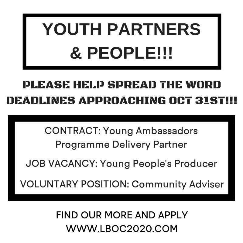 Do you know someone who would like to get involved and help shape the programme of Brent2020? Please spread the word! #jobs #vacancies #brent #brent2020 #youth #youngpeople #community