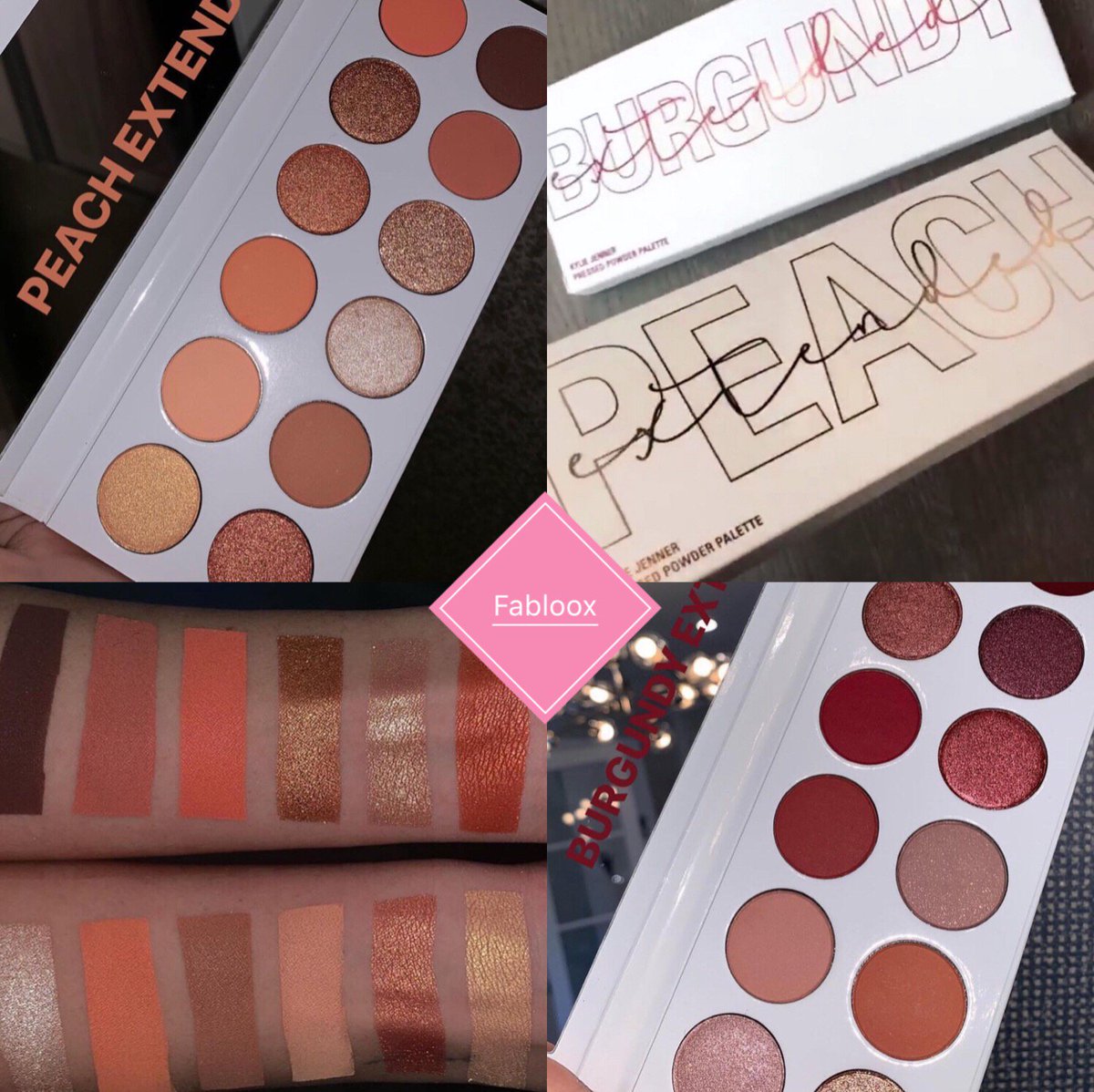 Fablooxapp's tweet photo. The NEW Peach &amp; Burgundy Extended #kyliecosmetics #EyeshadowPalettes is available on this Friday at 3pm PST !!! https://t.co/UTIz5c8DPa