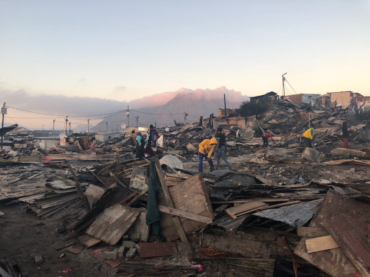 tumisole's tweet photo. Waking up to news of another fire in Cape Town, this time in Vrygrond

Permanent solutions are required, our people can’t be rebuilding all the time.

💔💔 https://t.co/VKRC3biUzh