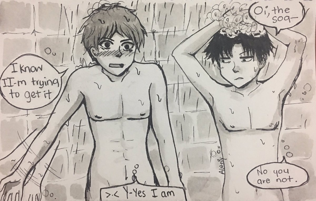 Kinktober- Shower/bath 
Eren & Levi 
#yaoi #aot #eren #Levi #leviackerman #AttackOnTitanSeason3 