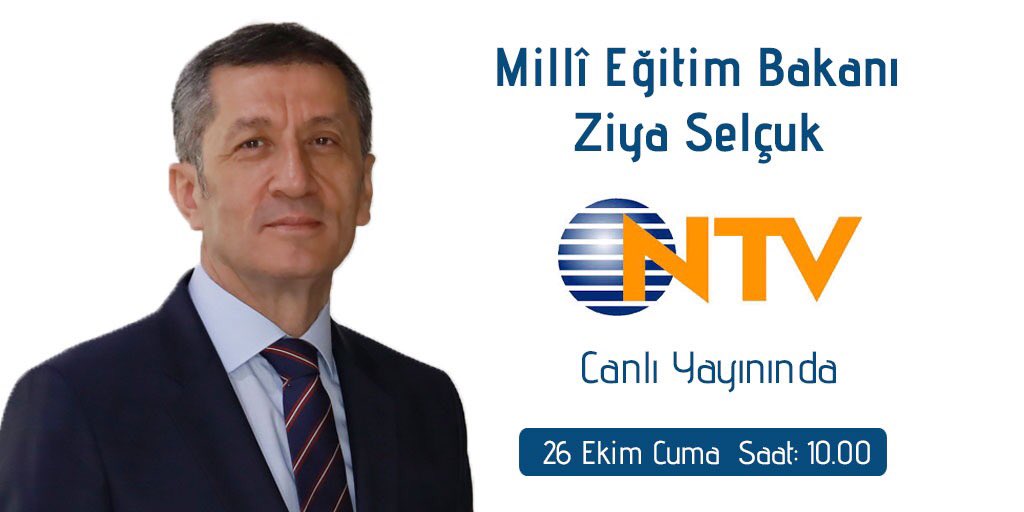 Bakanımız Sayın Ziya Selçuk, NTV Canlı yayınında 2023 Eğitim Vizyonumuza dair merak edilen başlıkları değerlendirecek. 

📡 <a href="/ntv/">NTV</a> 

⏰ 10.00 

🗓 26 Ekim Cuma 

#Eğitim2023