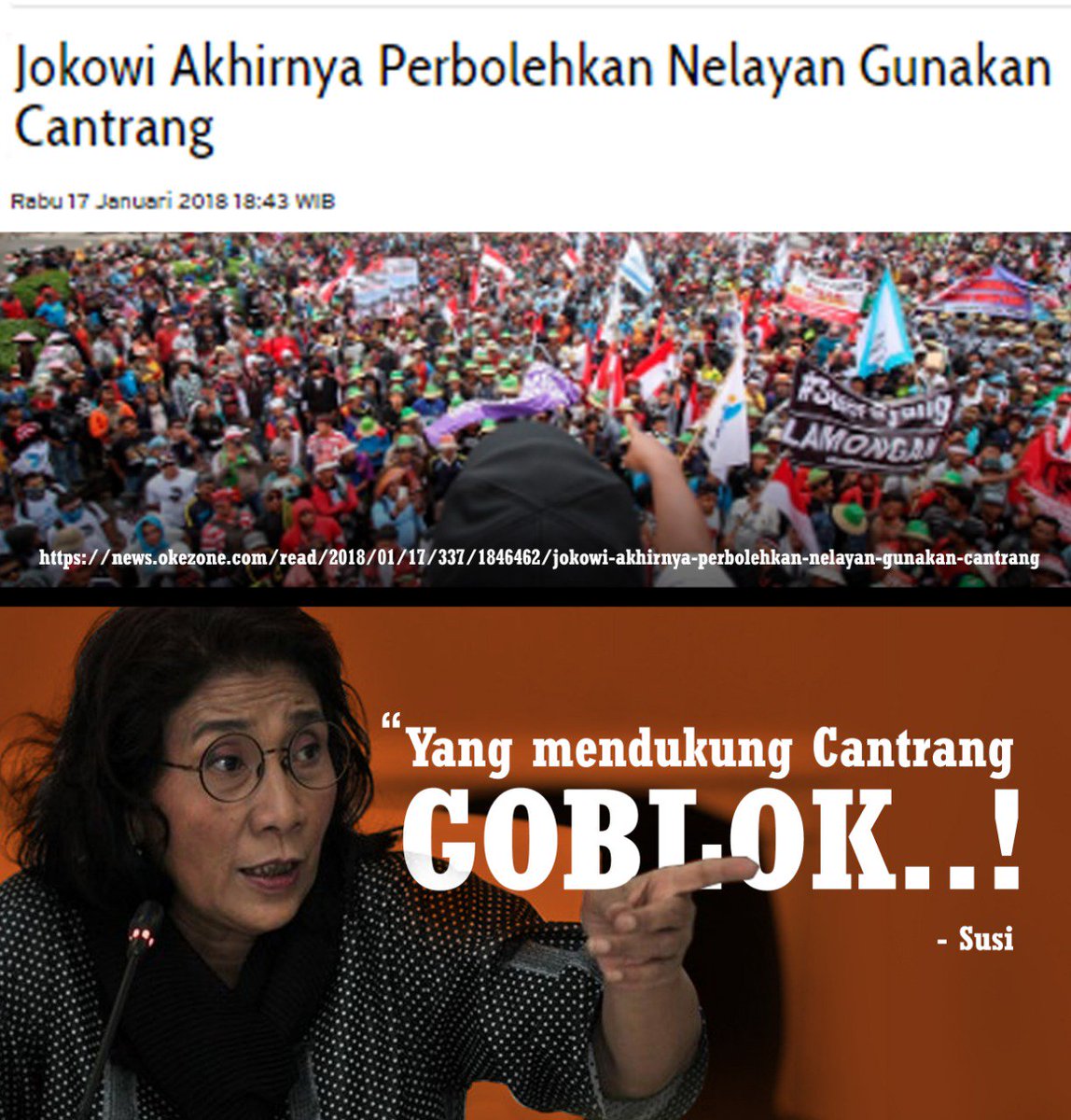 mintadigembok's tweet photo. Dasar Sontoloyo, ketahuan kan siapa yang bodoh buuu😏 @susipudjiastuti @dr_tompi @kurawa @cumarachel @Abaaah @Reiza_Patters @fadlizon @Fahrihamzah @KaweSatu @prabowosandi_ID @jokowi @zarazettirazr @alvin_ghifari @fahiraidris @conan_idn @kumparan 🤣🤣🤣 https://t.co/l1vnjRWKEj