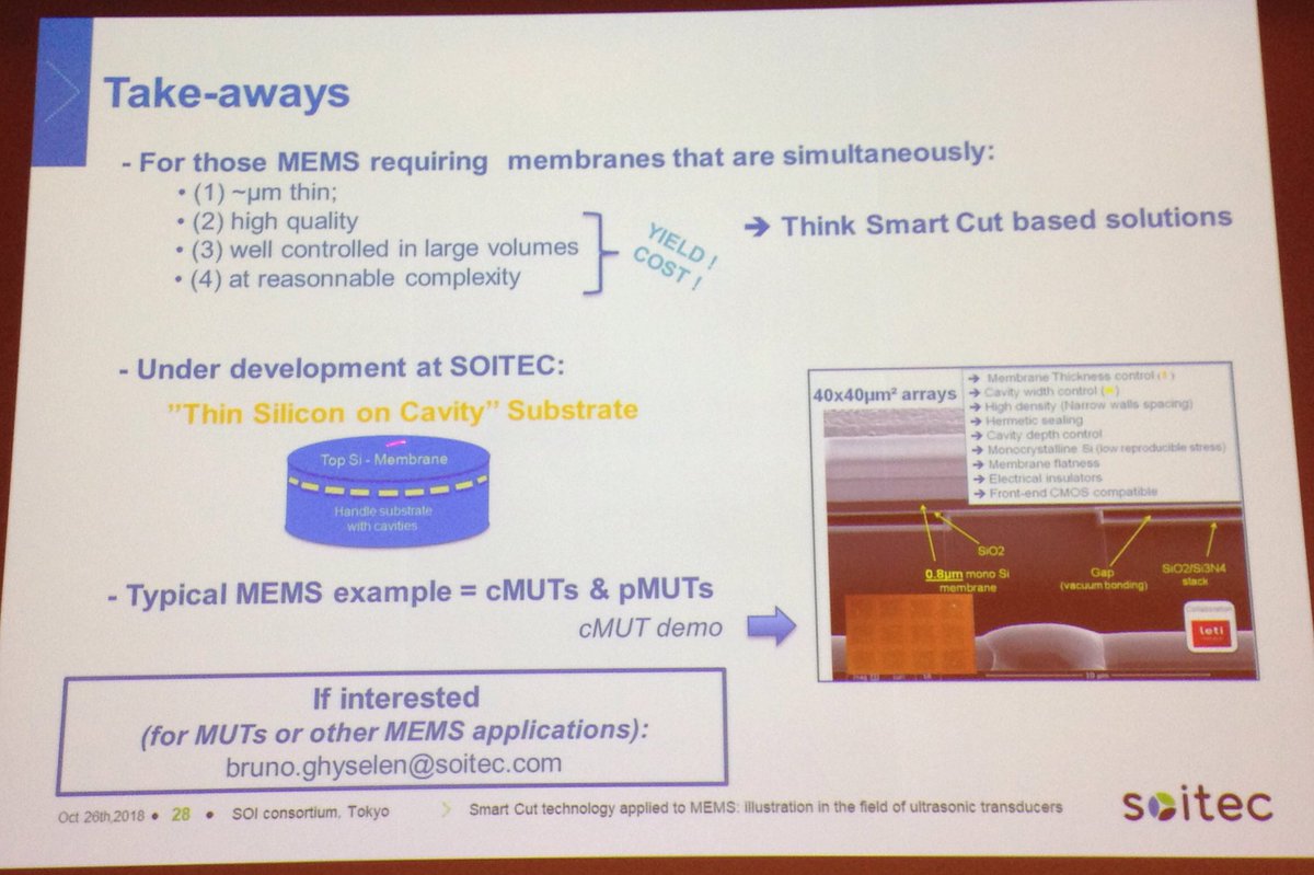 AdeleHars's tweet image. For demanding #MEMS apps SOI wafers made using @Soitec_EN #SmartCut tech solve tough challenges #JapanSOI @soiconsortium @CEA_Leti #MoreThanMoore