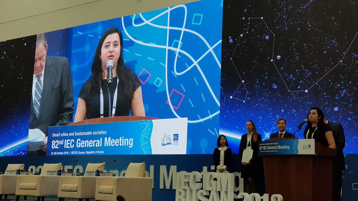 Congratulations Kanika Sing, IEC Young Professional, on the third position for her work in standardization! Take a bow and keep going! #IECStandards #iecgm2018