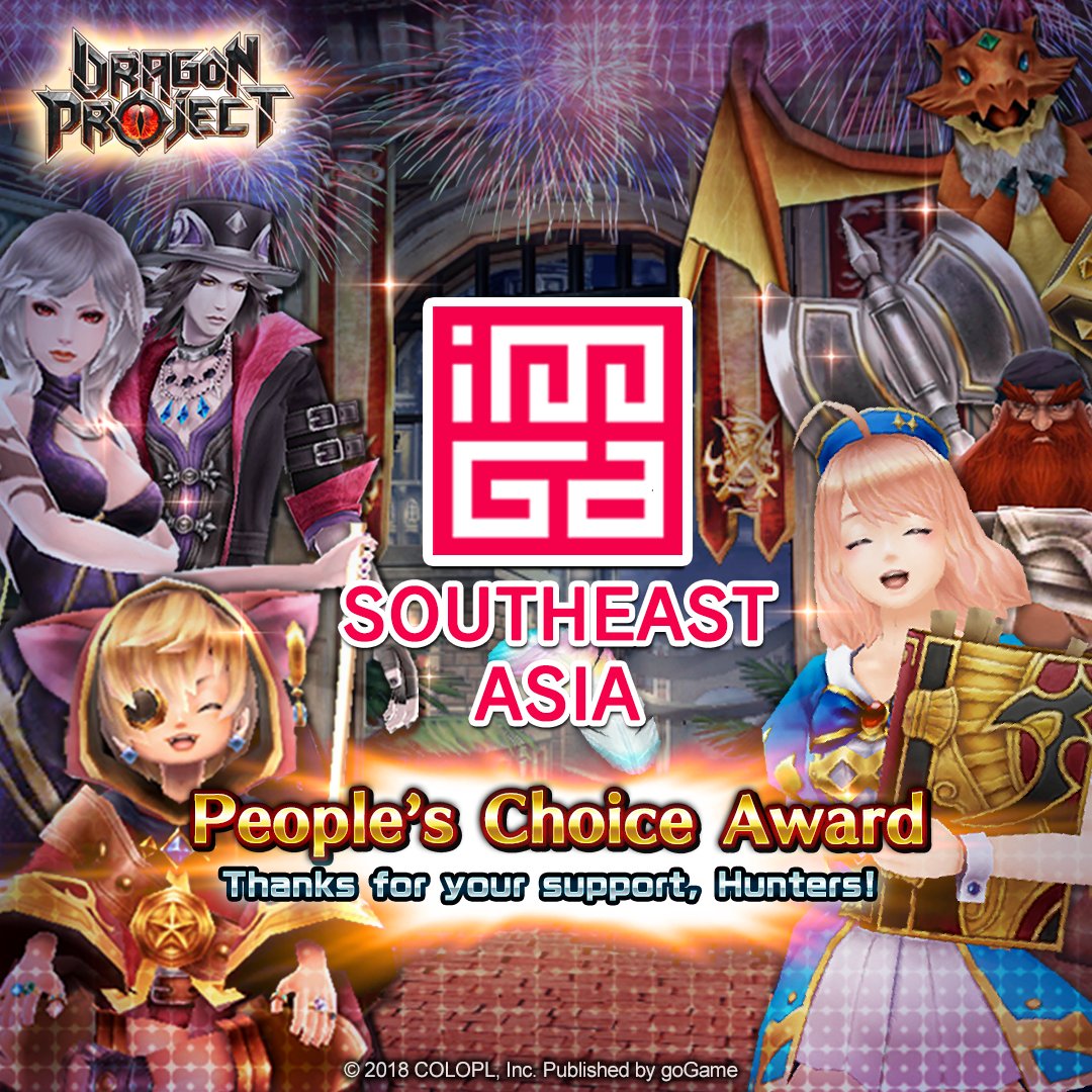 DragonProjectGL's tweet image. We won the 3rd International Mobile Game Awards, Hunters! In gratitude, we'll be giving away the following amazing prizes!
- 1 SS Dragon's Jewel Magi
- 250 Gems
- 20 Vault Tickets
- 1 Rainbow Arc Lapis

Thanks and congratulations to us, Hunters!

#goGame #DPROGlobal #WeWonIMGASEA
