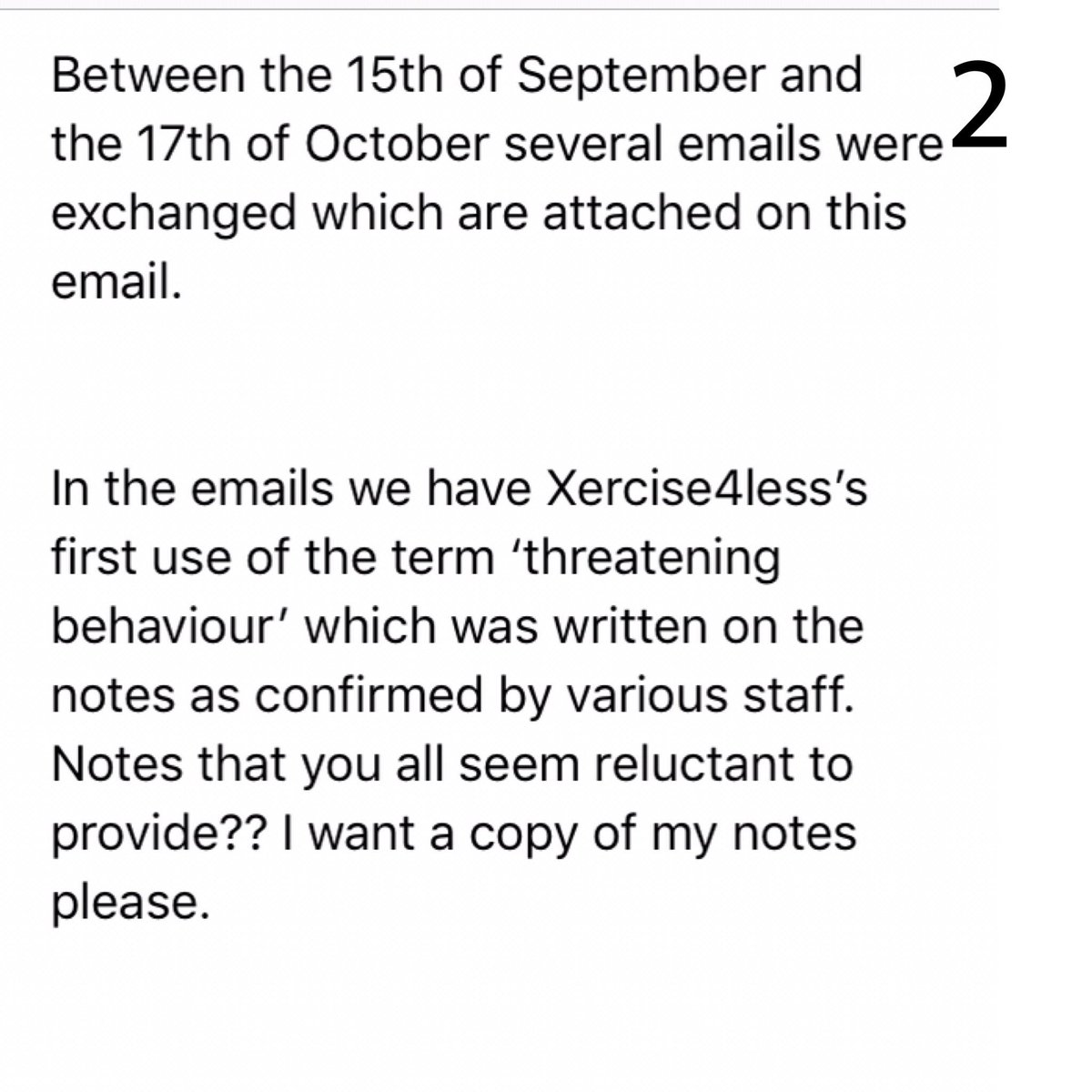 AxemanT4's tweet photo. @Xercise4Less @CitizensAdvice @1034sunfmradio part 1 of 2 tweets of the latest email sent to Senior Regional and Head Office regarding a dispute with a friend who was banned for an allegation of threatening behaviour that Xercise4less Sunderland CAN'T back up 😴 https://t.co/l44fbAQrlF
