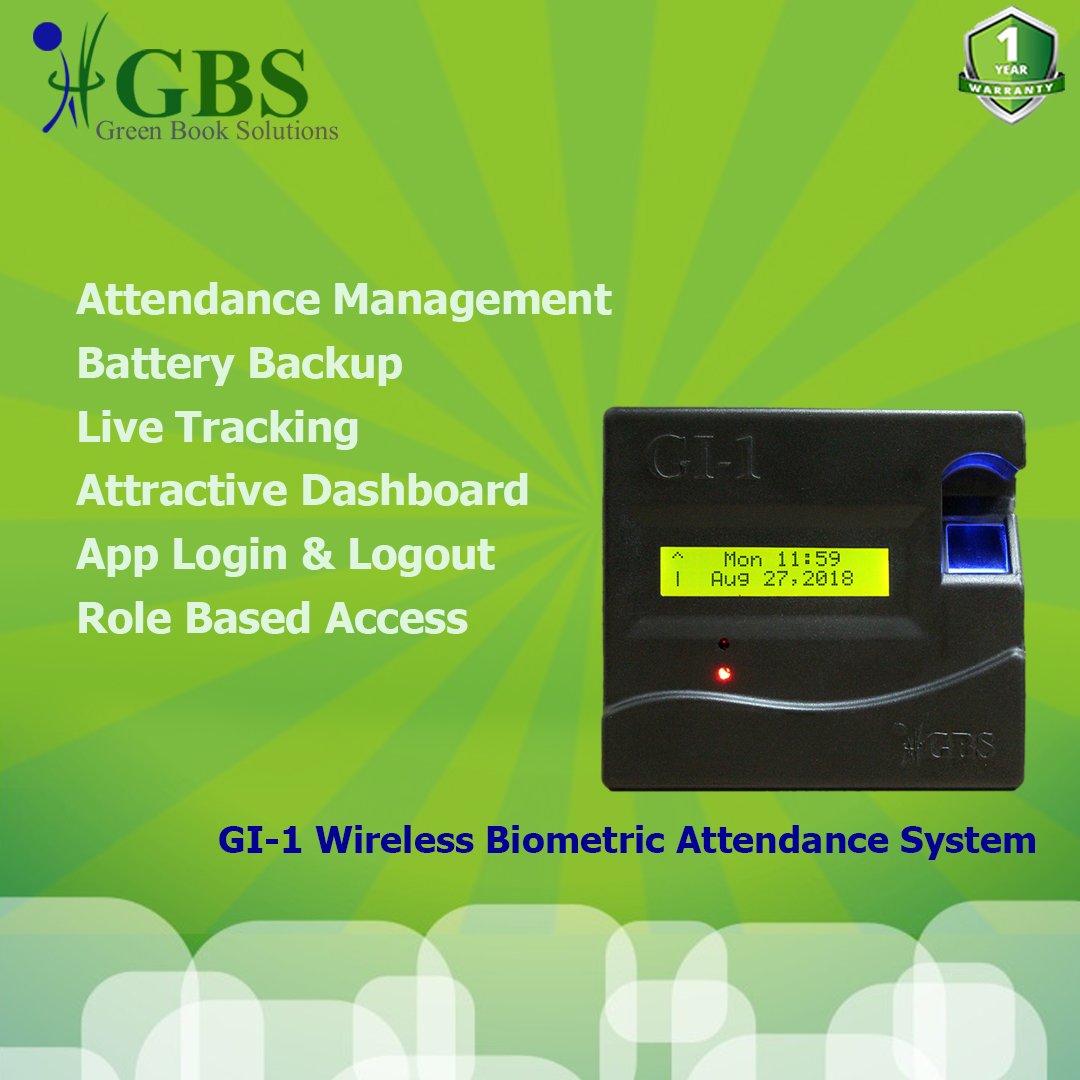 GI-1 Attendance Biometric Device is a one-stop solution to all your Attendance Management needs.
The device is backed with multiple features to meet all your requirements. 
Buy Now - goo.gl/qk8G6t
#greenbooksolutions #GBS #attendancemanagement #employees #hrmanagement