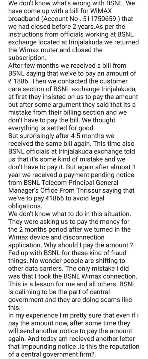 arunkt22's tweet photo. #cmdbsnl #BSNL #bsnlkerala #bsnlindia #trai @CMDBSNL @BSNL_KL @BSNLCorporate @TRAI @cgmbsnlkerala 
Thank you gyse for  Show me how to torture a person https://t.co/7yJvNKrdxh
