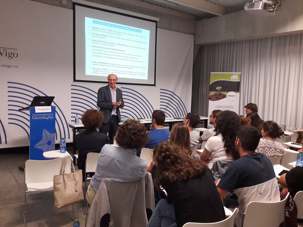 El curso <a href="/SemillaAriema/">SEMILLA_ARIEMA</a> orientado al sector de la #acuicultura en #vigo finalizó con la excelente  intervención  de J. Miguez <a href="/uvigo/">Universidade de Vigo</a> , que trato aspectos de bienestar animal y salud.