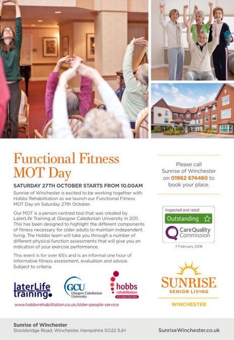 Looking forward to seeing everyone who had booked in at the functional fitness day tomorrow as part of the launch of our older people’s service see hobbsrehalitation.co.uk for more info <a href="/HobbsOlder/">Hobbs Older People</a> @exerciseworks #exercise #fun