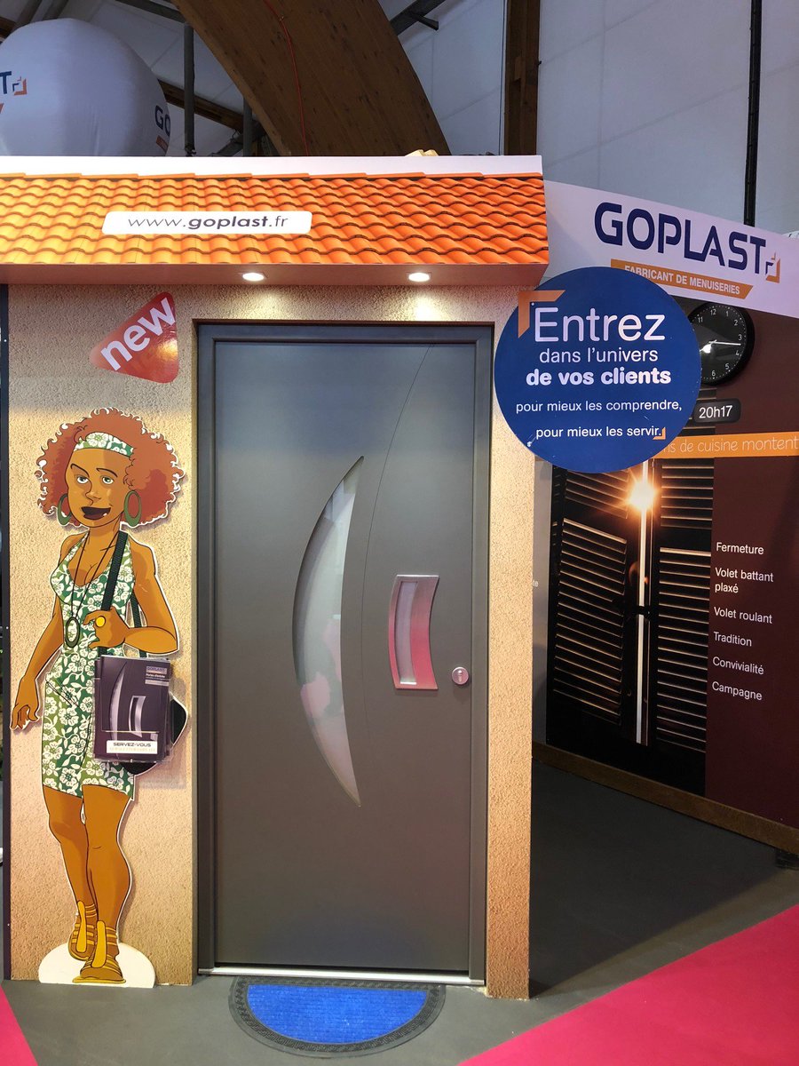 Euradif's tweet photo. Certains de nos modèles de #portes sont exposés à @artibat2018 sur les stands de nos clients. Voici le modèle SILICE 1 sur le stand Go Plast. #menuiserie https://t.co/c2dpiiuK0e