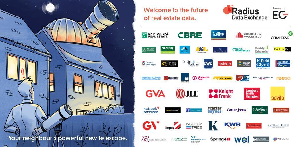 Estates_Gazette's tweet photo. Your neighbour's powerful new telescope. Welcome to the future of real estate data. Join the growing list of real estate agents sharing their data with #radiusdataexchange #radiusdx #realestatedata #futureofdata #futureofrealestatedata #radiusdataexchange https://t.co/rw41Dh69Yi https://t.co/zDacXjmfto