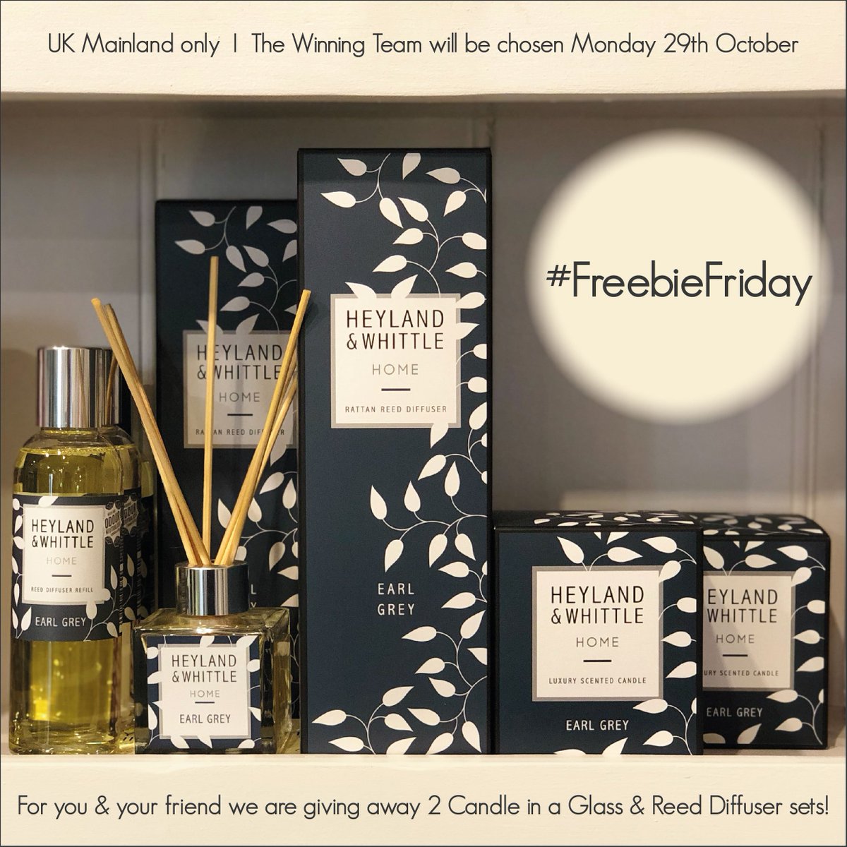 HeylandWhittle's tweet photo. You have to be in it to double #Win it! To enter, like this post and tag a friend. Best of luck to all! 
#LikeToWin #Giveaway #HomeFragrance #TagAFriend #Competition #CompetitionTime #FreebieFriday #ReedDiffusers #homedecor #GiftIdeas #GiftForEveryone #RoomScent #LuxuryCandles https://t.co/anjKE0dLlD