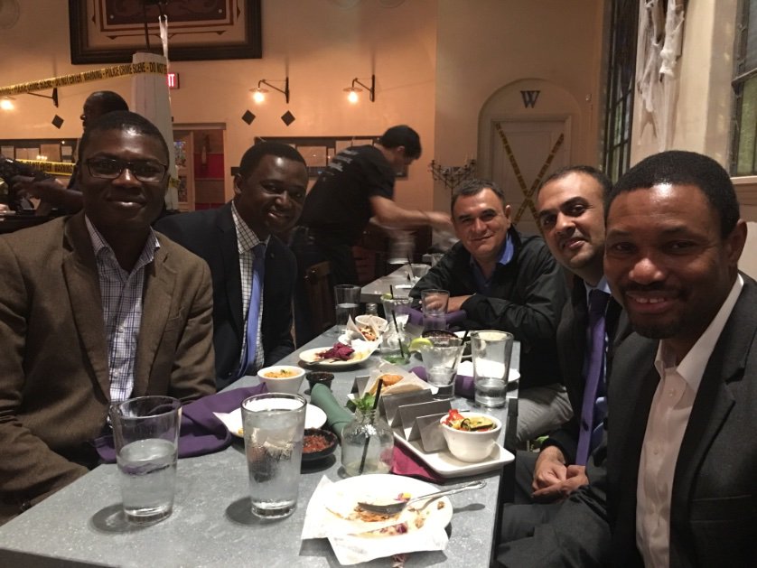 BoradLab's tweet photo. Dr. Marius Nagalo and @MiteshBorad from @BoradLab kicking off things at pre-meeting get together with @LewisRobertsMD, Dr. Gallardo from Chile and Dr. Somda from Burkina Faso. International collaboration ! https://t.co/BUpxT93EBd