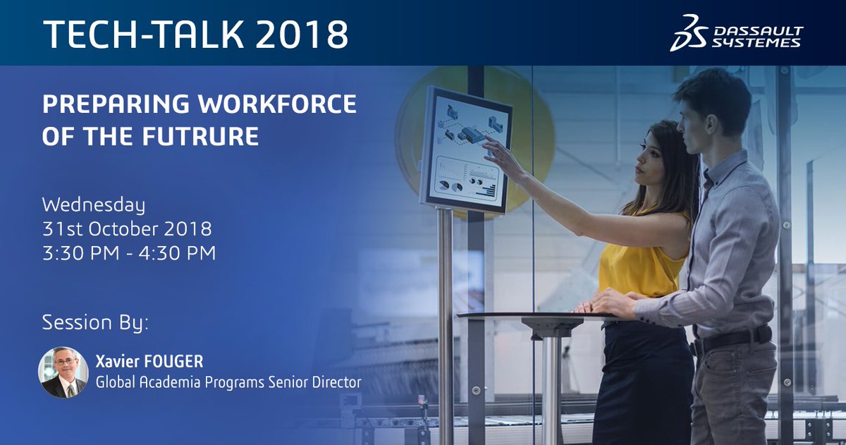 3DSIndiaLab's tweet photo. Tech-Talk 2018 | Preparing Workforce of The Future
Preparing an empowered workforce which can quickly create ideas that can be used in real world of manufacturing. Join us for an interesting session #WorkforceoftheFuture. https://t.co/IvFjkN61ew
#TechTalk2018 #DassaultSystemes https://t.co/UqxuiROcjt