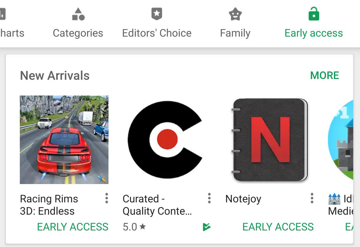 Curated featured on the Play Store