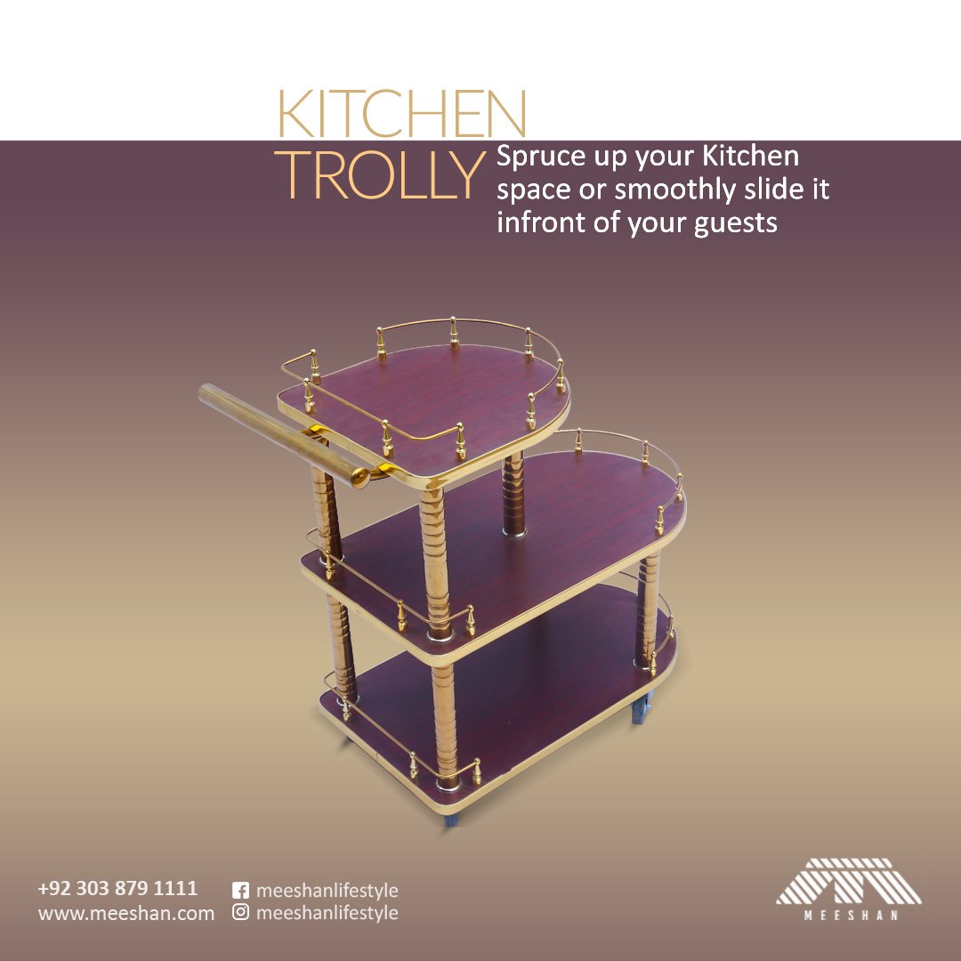 Whatever your need is, our Kitchen Trolly is here for you.
.
Call or WhatsApp Us- 03038791111
Visit Our Online Store - ow.ly/imeb30mnDgz
.
#Meeshan #Lifestyle #lahorefurniture #newcollection #ordernow #shopnow #kitchentrolly #kitchentrolley #teatrolly #teatrolley