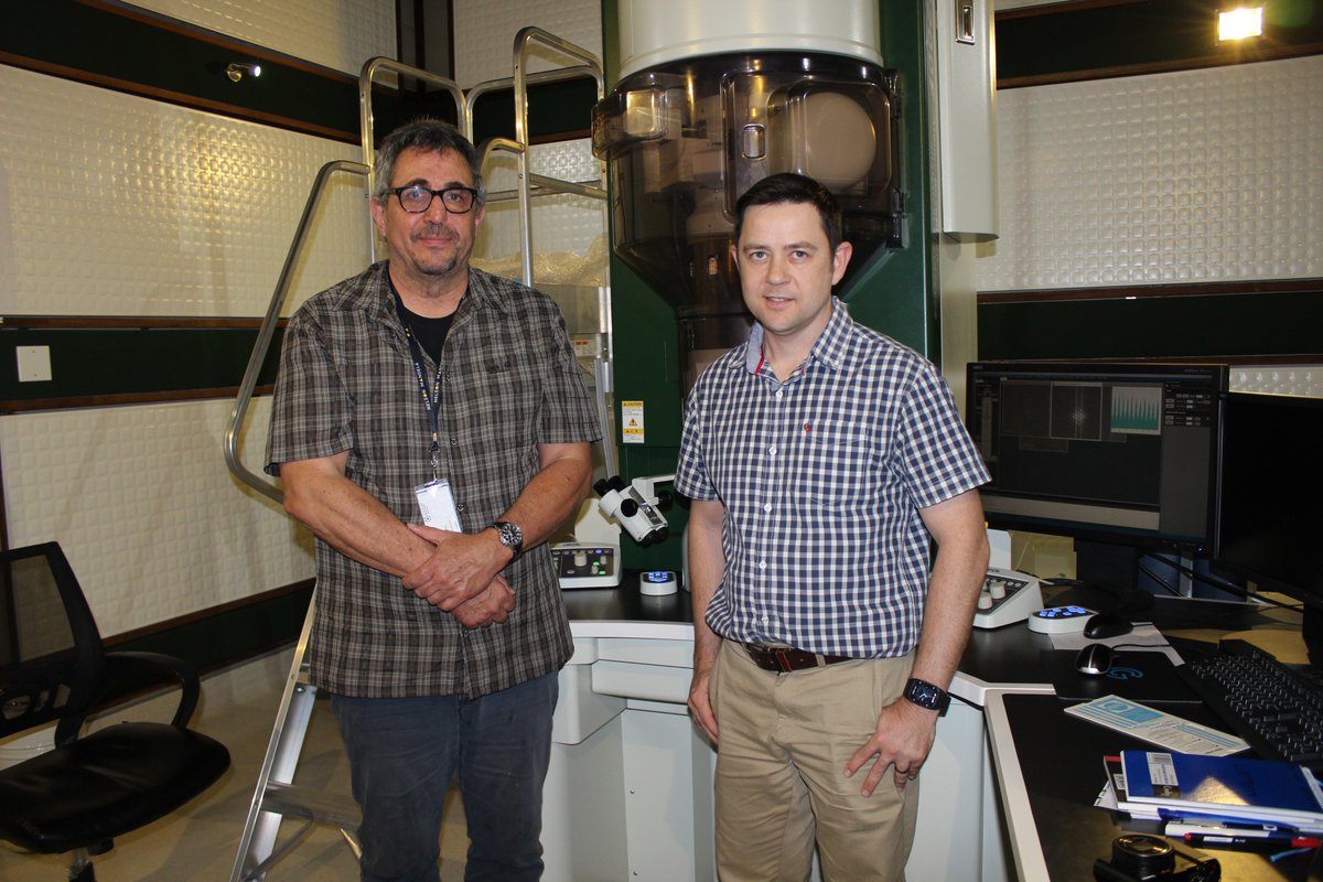 VISITOR SNAPSHOT: The CHRTEM was happy to host Professor Gunther Eggeler from Ruhr University Bochum, Germany. Professor Eggeler presented a lecture on "Metallurgy and Creep of Power Plant Steels." With Professor Eggeler is Dr Johan Westraadt from the CHRTEM.