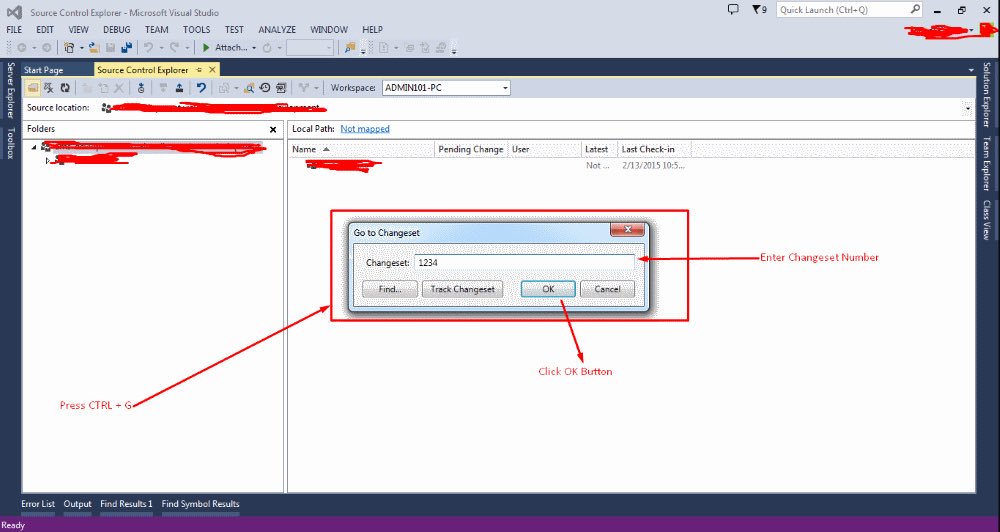 RichardReddy's tweet image. Tearing your hair out trying to find a specific #changeset in #TFS? Just press Ctrl+G on the Source Explorer window and search by id or file(s) altered. #FridayDevTip reddybrek.com/fridaydevtip-h…