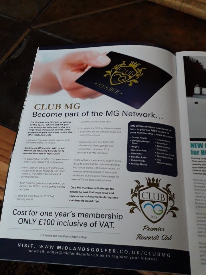 mandy_ambert's tweet photo. A beautiful start to a day for MGBIRDIEONTOUR visitting Staffs, West Mids and Telford/Shropshire. Starting @BeauDesertGC @whgc1886 @darnfordmoorsgc bringing this beauty qith @nottsgolfclub front cover and promoting MGmembership. Watch out for our fliers too. #TooGood2Miss https://t.co/tCQbr5DX41