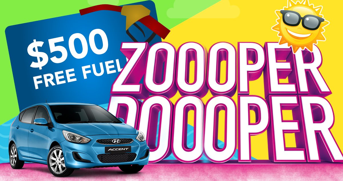 BartonsGroup's tweet photo. ☀️ Beat the Saturday heat! FREE ZOOPER DOOPERS AT BARTONS BAYSIDE. ☀️

Purchase on the day and get a FREE $500 VISA CARD on all NEW vehicles*!

View Our Stock: https://t.co/RYBOH9Uuqs

*Must be a new vehicle purchased from Bartons Bayside Hyundai on Saturday the 26.10.18 https://t.co/fRF0c9UBvx