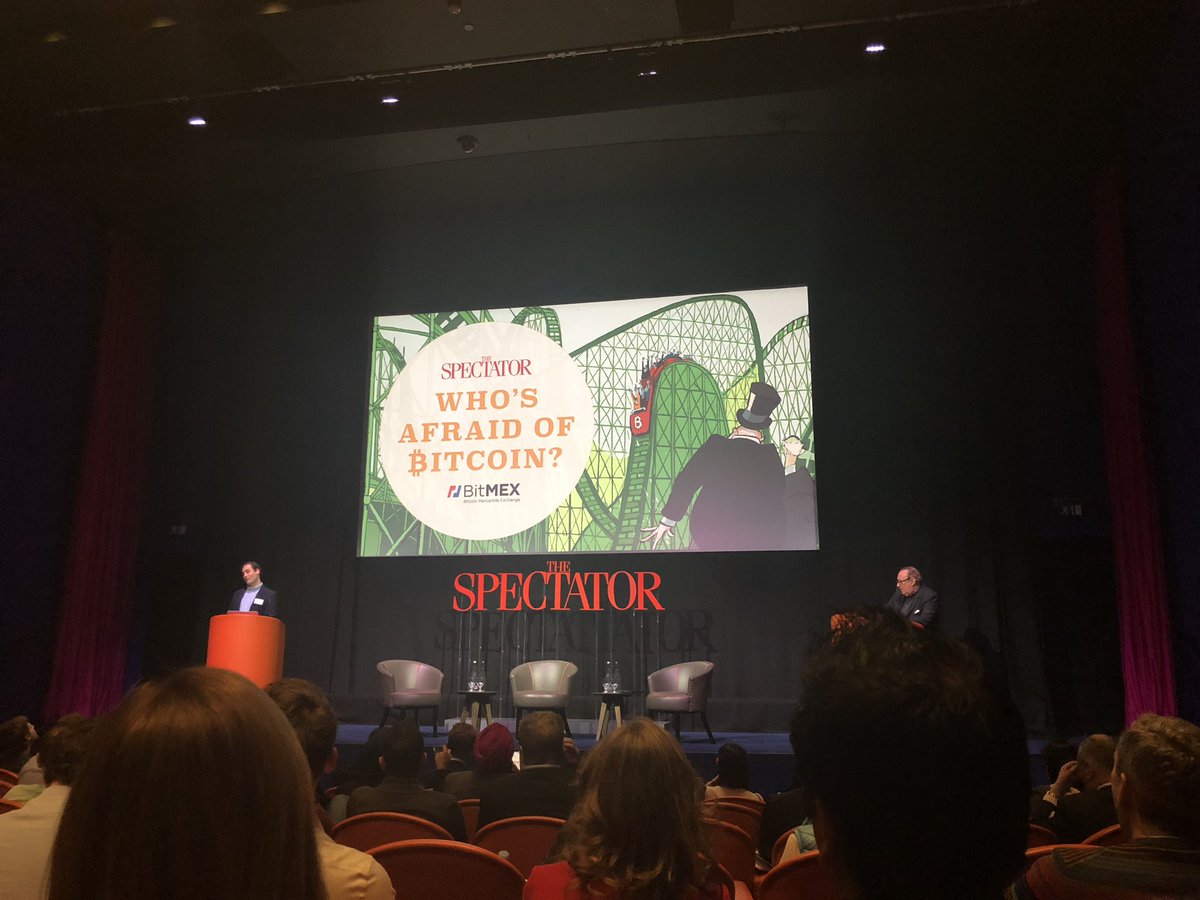 sophsryan's tweet photo. Who’s afraid of Bitcoin? Friday morning with @SpectatorEvents and @BitMEXdotcom #SpecBitcoin #bitcoin #spectatorevents #TheSpectator #cryptocurrency #CryptoNews https://t.co/Tu7v8x61pA