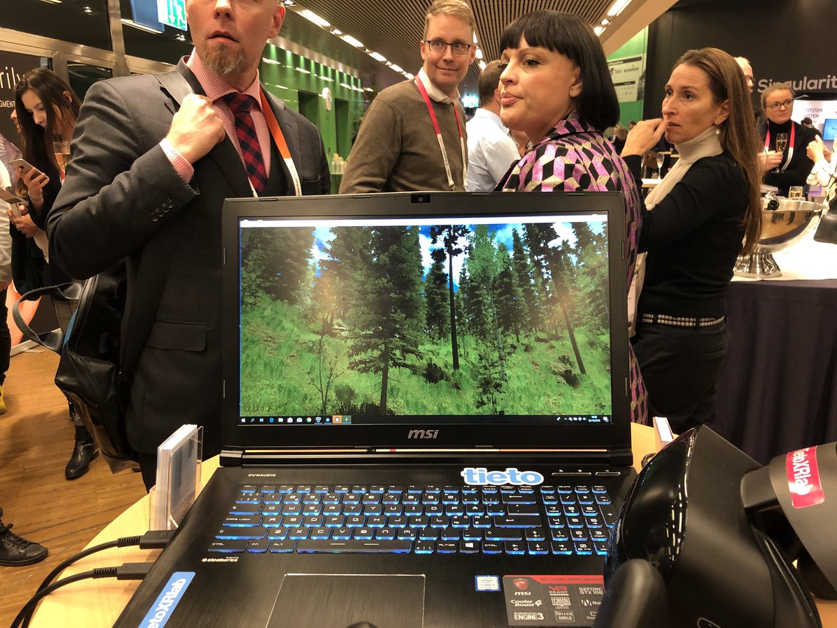 LisaGri's tweet image. Natural, digital and virtual worlds blending together at #SUnordic summit. Dive into the #VirtualForest and experience the example of most advanced #immersive data-visualization. #vr 

#exponentialtechnology 
#virtualreality
#tietoxrlab
#finnishforest 
#visitfinland