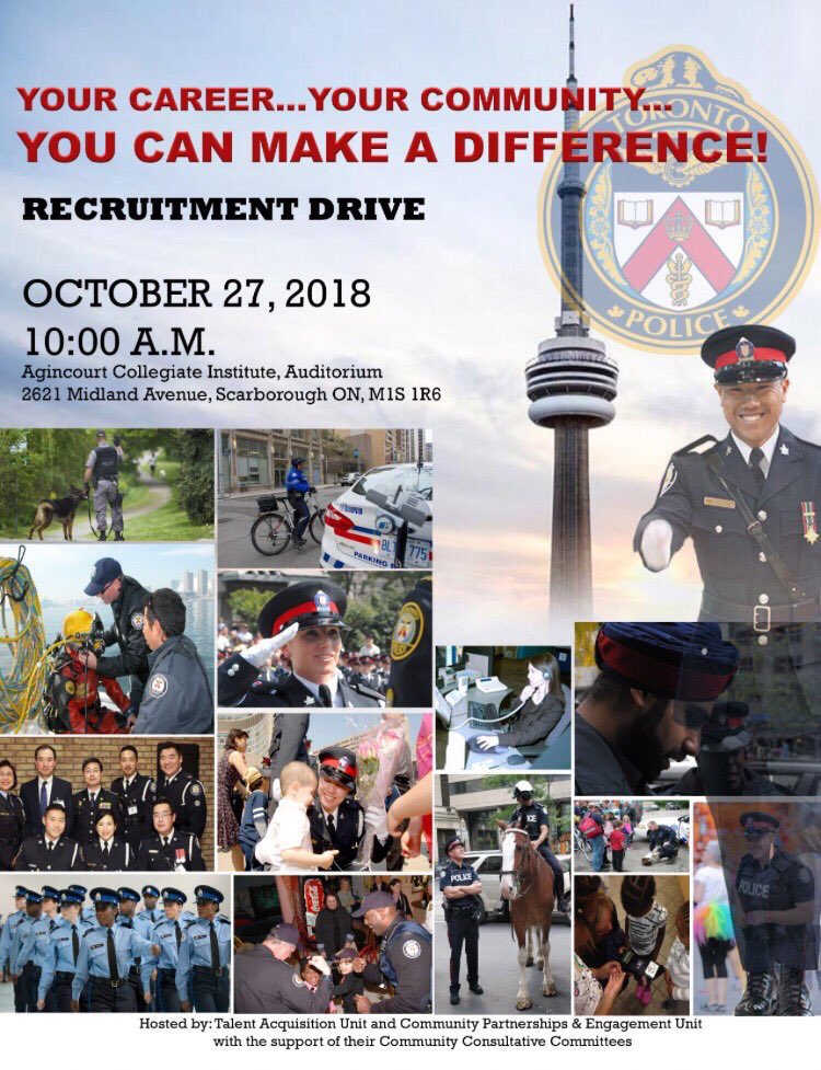PeterYuenMU's tweet photo. Are you interested in a career with the Toronto Police Service? Here’s your chance to meet with recruiters, liaison officers and me! We will all be on hand to answer all of your questions and get you on your way to a rewarding career with @TorontoPolice! https://t.co/JmX7wyXQxD