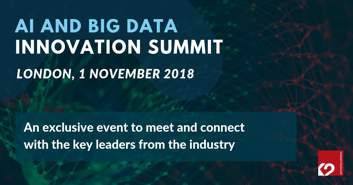 K2University's tweet image. K2 Partnering Solutions is looking forward to attending the AI &amp;amp; Big Data Innovation Summit on 1 November in London. We will hear about using data-driven strategies for business growth, building a culture of data-driven decision making and big data analytics! #DATALDN