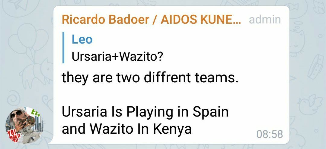 crycryptcrypt's tweet photo. 「UrsariaとWazitoの合併？」

この二つは違うチームだ。
Ursariaはスペイン、Wazitoはケニアだ。

Wazitoは来シーズンにプレミアリーグに戻って来る。
だが今シーズンに優勝したいんだ。
私は今年クラブチームに多額の投資をしている。 https://t.co/1HSwuxKZ3v
