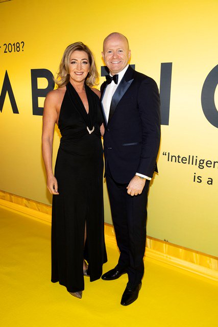 Blue Insurance millionaire Ciaran Mulligan with stylish Grainne Kelly at <a href="/EOYIreland/">EOY Ireland</a> entrepreneur awards in Citywest

bizplus.ie/wp-content/upl…