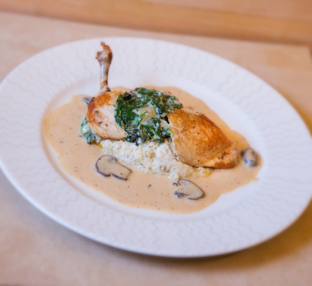 Looking for a light dinner? Try Kirby's Chicken Florentine! Oven-baked Chicken Breast stuffed with Sauteed Spinach, Mushrooms, & Button Mushroom Cream Sauce.

#ChickenFlorentine #BestSteakhouse #Mushrooms #Healthy #FoodPorn #TasteThisNext #TheWoodlands #Dinner #KirbysSteakhouse