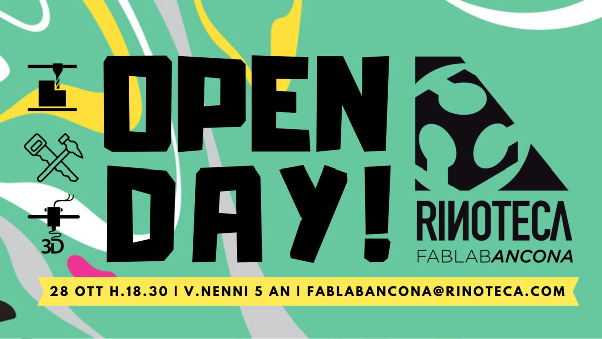 OPENDAY #FABLABANCONA domenica alle ore 18.00 
#artigianato &amp; #digitalfabrication

evento FB: facebook.com/events/7006691…
rinoteca.com