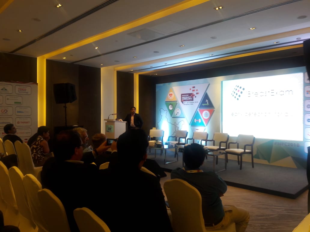 ibeupdates's tweet photo. #iBreastExam presentation by @AkshatMShah - Head of Business Development at #UELifeSciences at @NASSCOM_Product Conclave 2018 in #Bangalore.
#breastcancer #digitalhealth #mhealth #ehealth #healthtech #breastcancerawareness #medicaldevice #NCP2018 https://t.co/zCAJNDHbNw