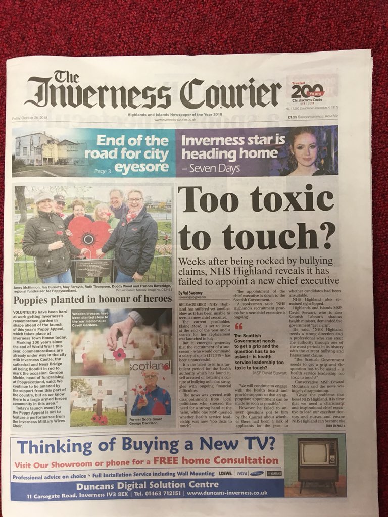 FrancesBeveridg's tweet photo. We are front page news 😃 #poppyscotland #ScottishPoppyAppeal #ThankYou100 #neverforgetalwayssupport https://t.co/Ow4MpqeoHC