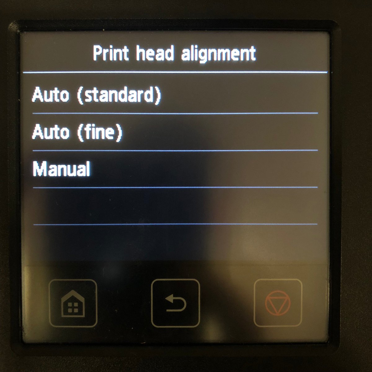 MyLFP's tweet photo. Canon printers may experience printhead misalignment resulting in fine lines or misplaced colour on the print.

The remedy couldn’t be easier!

Follow the steps below via the touch screen on the printer:
– Maintenance
– Print Head Alignment
– Auto standard or fine
– Confirm Yes https://t.co/qVIIQoKuXq
