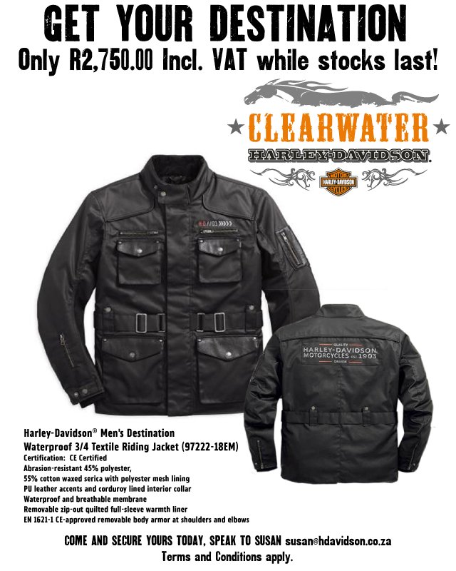 SPEAK TO SUSAN susan@hdavidson.co.za   011 675 54494 AND GET YOURS