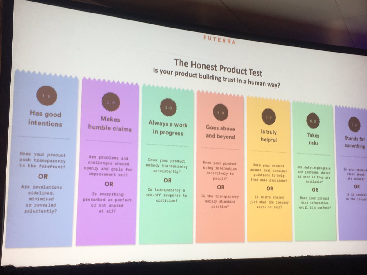 How can your product or service build trust in a human way? The #HonestProduct test <a href="/futerra/">futerra</a> @GreenSolitaire @CGF_The_Forum