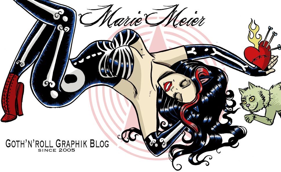 mariemeier_art's tweet photo. Toujours dans mes archives.... je m’amusais à faire des bannières pour le blog, comme cette dame et son chat zombie 
#artbook #mariemeier #illustration #rockart #Rock13 https://t.co/VRMimkJe2T