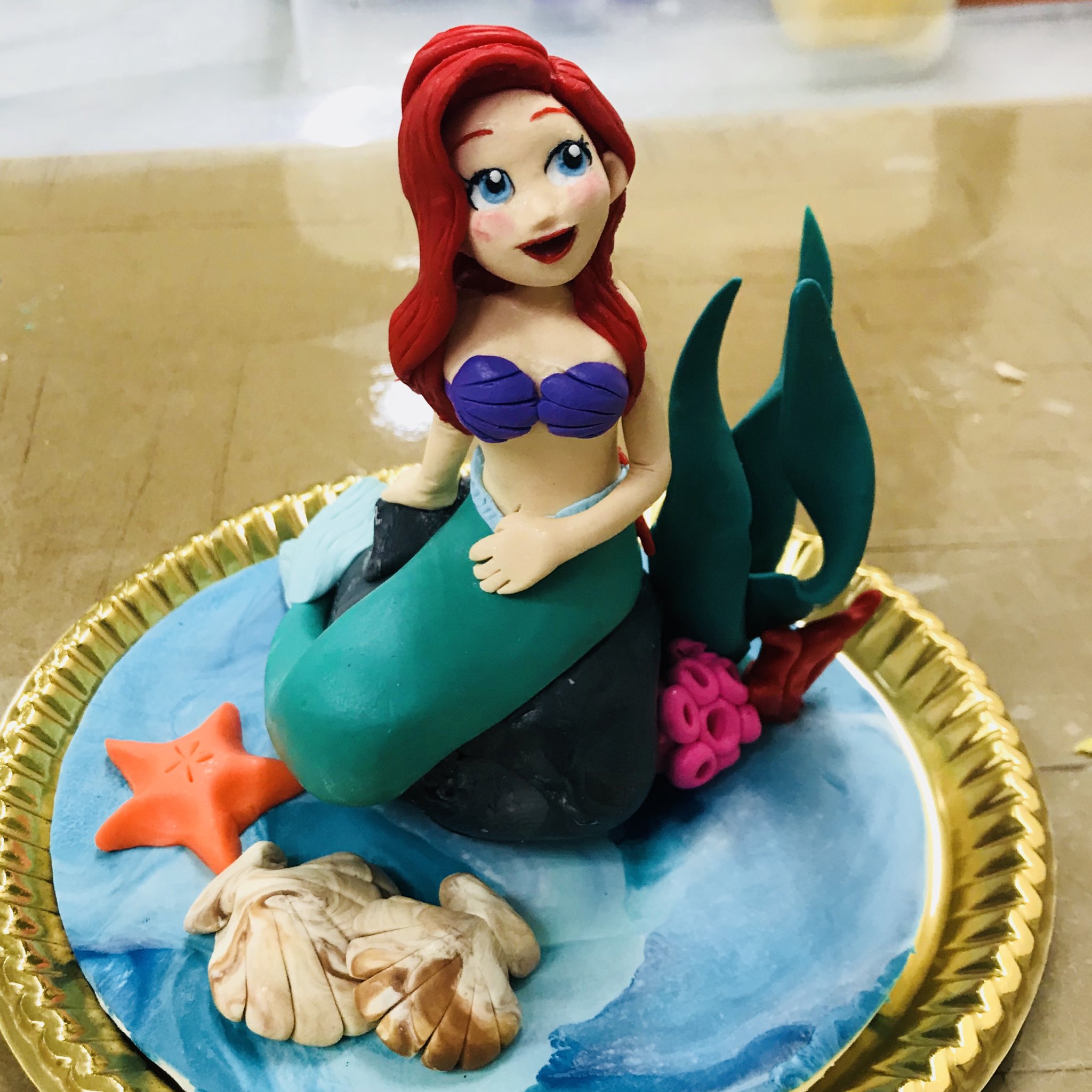 ぼたもち ぽてこ どうしてもアリエルが1ミリも似ない現象 やっぱりプリンセスは難しいです マジパン マジパン細工 アリエル リトル マーメイド ディズニープリンセス ディズニー