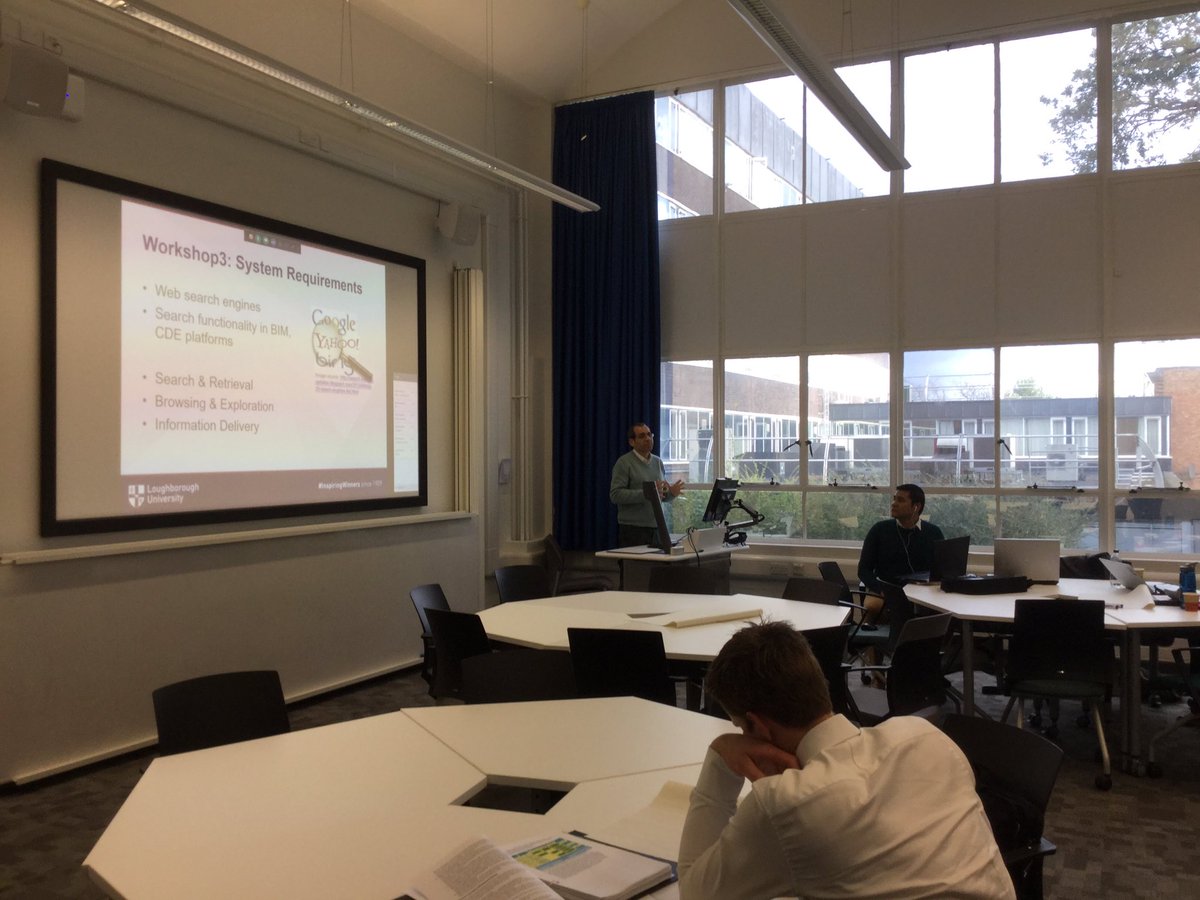 workshop 3 underway!  <a href="/petedemian/">Peter Demian</a> introducing the three modes of consuming information and need for improved search in a DBB.
