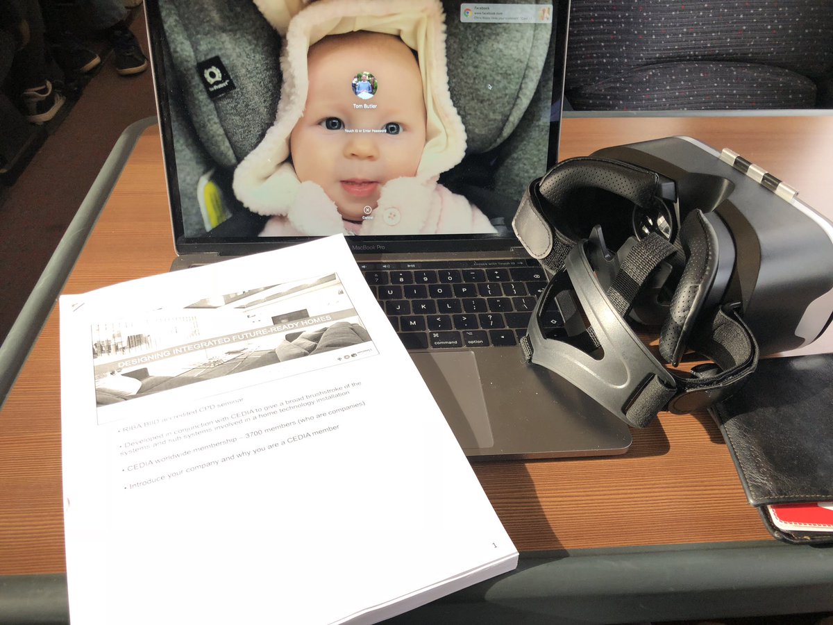 En-route to London and getting in some last-minute revision before presenting the <a href="/CEDIA/">CEDIA</a> <a href="/RIBA/">Royal Institute of British Architects</a> accredited CPD ‘Designing Integrated Future-Ready Homes’ to another knowledge-hungry architect!