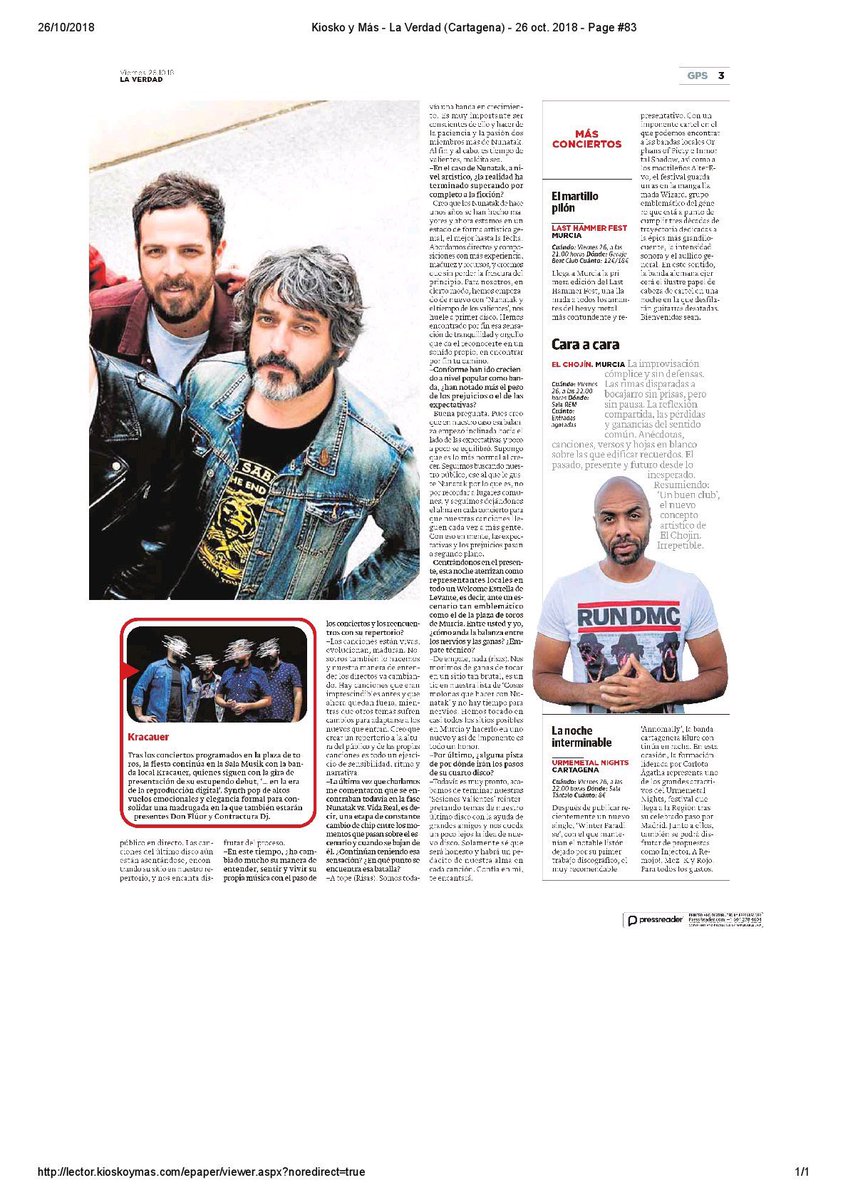 HolaNunatak's tweet photo. Aparición estelar hoy en #GPS de @laverdad_es con motivo de nuestra actuación esta noche en el #WELCOME18 🎶
¡Nos vemos a las 20:30h en la #PlazaDeToros de #Murcia! https://t.co/I0ULpBMSbI