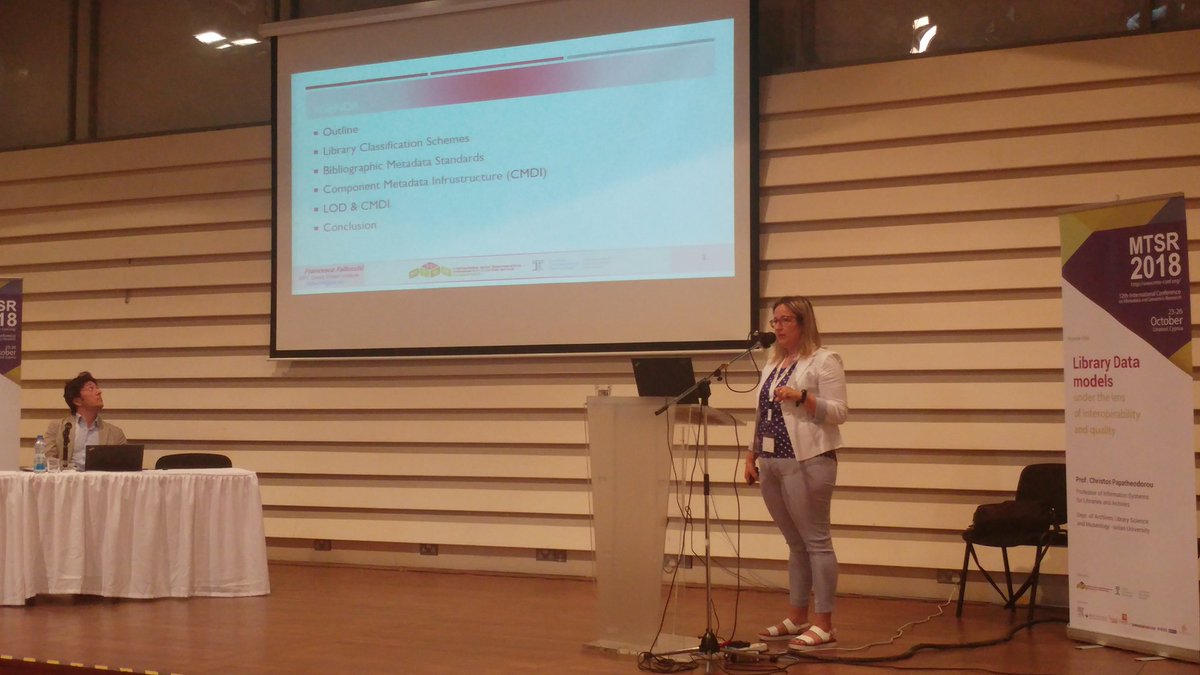 MTSR_group's tweet photo. Connecting and Mapping LOD and CMDI through knowledge Organization / Francesca Fallucchi and Ernesto William De Luca.
#MTSR2018 #MTSR https://t.co/3MpaenCtfE