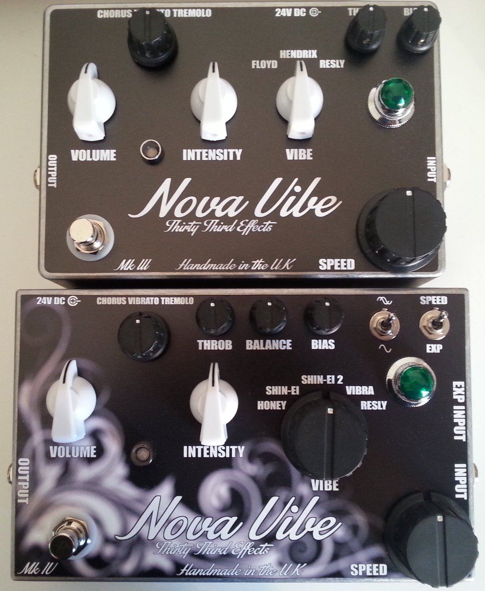 thirtythirdfx's tweet image. Nova Vibe Mk 3 &amp;amp; Mk 4 size comparison. Contact thirtythirdeffects@gmail.com for more info &amp;amp; to order.