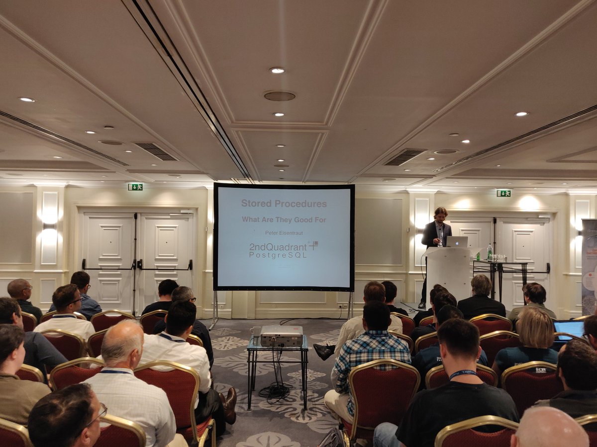 rubens_ts's tweet image. @petereisentraut talking about stored procedures in #postgres and the good stuff #PostgreSQL11 brings to the table #pgconfeu in #Lisbon