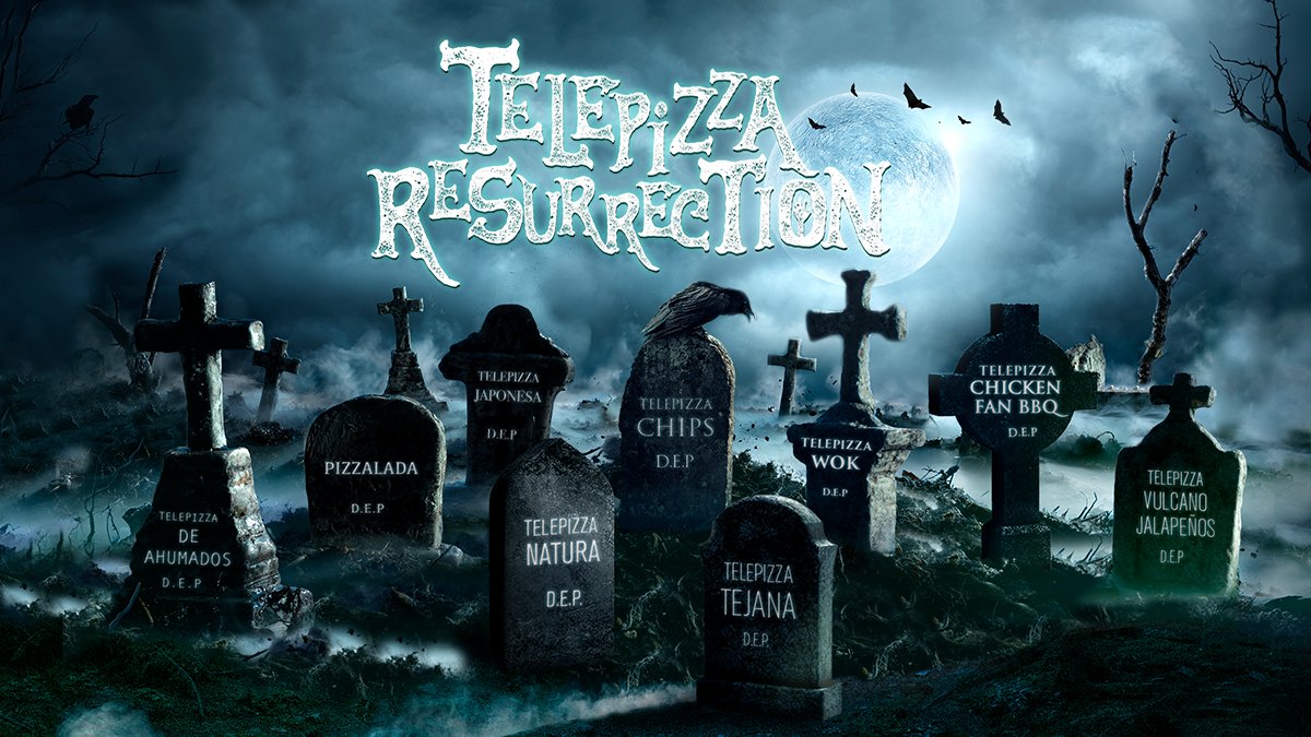 telepizza_es's tweet photo. 💀Este #Halloween cena de muerte con #PizzasGratis💀
1⃣  Sigue a @telepizza_ES
2⃣  RT a este tweet
3⃣  Di qué pizza quieres resucitar seguido de #TelepizzaResurrection
 
No nos asusta decirlo, durante nuestra historia hemos lanzado algunas pizzas que daban miedito. 
ABRO HILO https://t.co/LGPzPO9VpJ