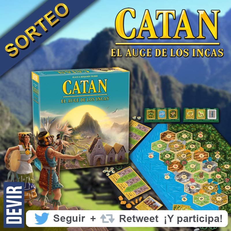 DevirIberia's tweet image. ¡ATENCIÓN SORTEO! Catan - El Auge De Los Incas está a punto de llegar a tiendas. Entre todos nuestros seguidores que hagan RT hasta el domingo 04/11 a las 23.59h sortearemos un ejemplar. ¡Mucha suerte!