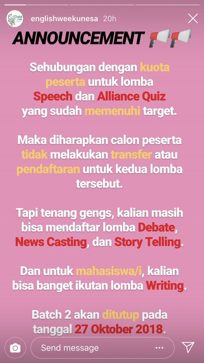 Please read the announcement carefully 👋🏻