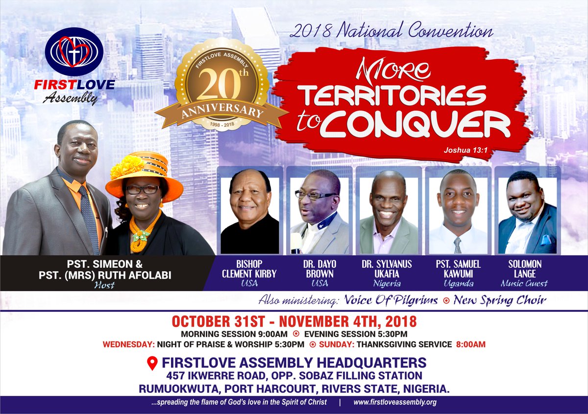 omnicoded's tweet photo. #FirstloveAssembly 2018 National Convention
#MoreTerritoriesToConquer
https://t.co/BbtbOzmvas https://t.co/PuP0aNdpV4